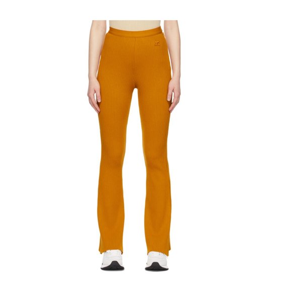 COURRÈGES Yellow Classic Knit Lounge Pants